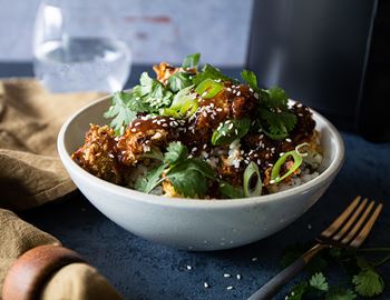 Sticky cauliflower in the air fryer