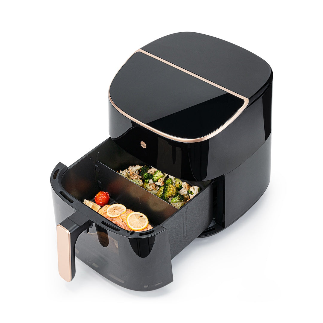 Airfryer Salmon Dualfry 8l split from front