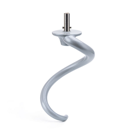 A PROBAKER DOUGH HOOK for a stand mixer, perfect for kneading pasta dough or yeast dough. The hook is gray with a spiral shape and features a durable metal connector at the top for easy attachment to the mixer. The background is white.